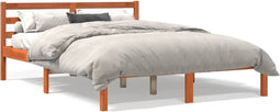 vidaXL - Bedframe - zonder - matras - massief - grenenhout - wasbruin - 135x190 - cm