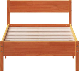 vidaXL - Bedframe - zonder - matras - massief - grenenhout - wasbruin - 75x190 - cm