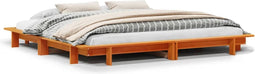 vidaXL - Bedframe - zonder - matras - massief - grenenhout - wasbruin - 160x200 - cm