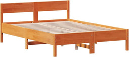 vidaXL - Bedframe - zonder - matras - massief - grenenhout - wasbruin - 160x200 - cm
