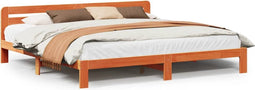 vidaXL - Bedframe - zonder - matras - massief - grenenhout - wasbruin - 200x200 - cm