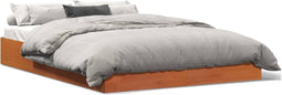 vidaXL - Bedframe - zonder - matras - massief - grenenhout - wasbruin - 135x190 - cm