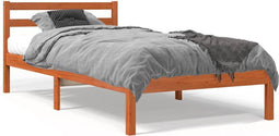 vidaXL - Bedframe - zonder - matras - massief - grenenhout - wasbruin - 75x190 - cm