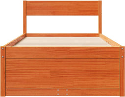 vidaXL - Bedframe - zonder - matras - massief - grenenhout - wasbruin - 100x200 - cm