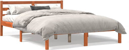 vidaXL - Bedframe - zonder - matras - massief - grenenhout - wasbruin - 120x190 - cm
