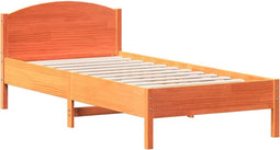 vidaXL - Bedframe - zonder - matras - massief - grenenhout - wasbruin - 100x200 - cm