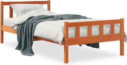 vidaXL - Bedframe - zonder - matras - massief - grenenhout - wasbruin - 75x190 - cm