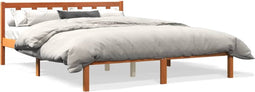 vidaXL - Bedframe - zonder - matras - massief - grenenhout - wasbruin - 150x200 - cm