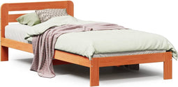 vidaXL - Bedframe - zonder - matras - massief - grenenhout - wasbruin - 90x190 - cm