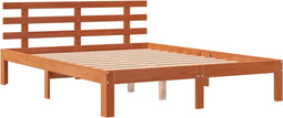 vidaXL - Bedframe - zonder - matras - massief - grenenhout - wasbruin - 135x190 - cm