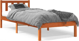 vidaXL - Bedframe - zonder - matras - massief - grenenhout - wasbruin - 90x190 - cm