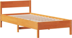 vidaXL - Bedframe - zonder - matras - massief - grenenhout - wasbruin - 90x190 - cm