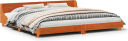 vidaXL - Bedframe - zonder - matras - massief - grenenhout - wasbruin - 180x200 - cm
