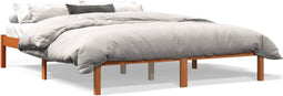 vidaXL - Bedframe - zonder - matras - massief - grenenhout - wasbruin - 150x200 - cm