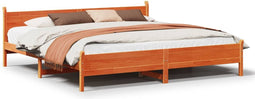 vidaXL - Bedframe - zonder - matras - massief - grenenhout - wasbruin - 180x200 - cm