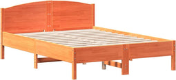 vidaXL - Bedframe - zonder - matras - massief - grenenhout - wasbruin - 120x190 - cm