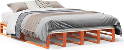 vidaXL - Bedframe - zonder - matras - massief - grenenhout - wasbruin - 120x200 - cm
