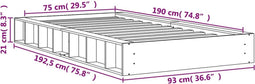 vidaXL - Bedframe - zonder - matras - massief - grenenhout - wasbruin - 75x190 - cm