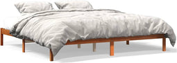 vidaXL - Bedframe - zonder - matras - massief - grenenhout - wasbruin - 200x200 - cm
