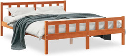 vidaXL - Bedframe - zonder - matras - massief - grenenhout - wasbruin - 150x200 - cm