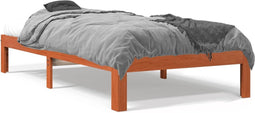 vidaXL - Bedframe - zonder - matras - massief - grenenhout - wasbruin - 100x200 - cm