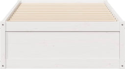 vidaXL - Bedframe - zonder - matras - massief - grenenhout - wit - 75x190 - cm