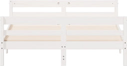 vidaXL - Bedframe - zonder - matras - massief - grenenhout - wit - 120x200 - cm