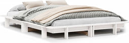 vidaXL - Bedframe - zonder - matras - massief - grenenhout - wit - 120x190 - cm