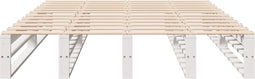 vidaXL - Bedframe - zonder - matras - massief - grenenhout - wit - 140x200 - cm