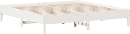 vidaXL - Bedframe - zonder - matras - massief - grenenhout - wit - 180x200 - cm