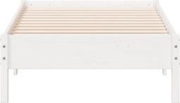 vidaXL - Bedframe - zonder - matras - massief - grenenhout - wit - 75x190 - cm