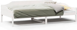 vidaXL - Bedframe - zonder - matras - massief - grenenhout - wit - 90x200 - cm