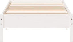 vidaXL - Bedframe - zonder - matras - massief - grenenhout - wit - 140x200 - cm