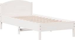 vidaXL - Bedframe - zonder - matras - massief - grenenhout - wit - 140x200 - cm