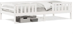 vidaXL - Bedframe - zonder - matras - massief - grenenhout - wit - 90x190 - cm