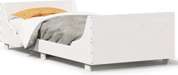 vidaXL - Bedframe - zonder - matras - massief - grenenhout - wit - 90x200 - cm