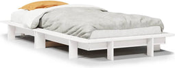 vidaXL - Bedframe - zonder - matras - massief - grenenhout - wit - 140x200 - cm