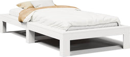vidaXL - Bedframe - zonder - matras - massief - grenenhout - wit - 90x190 - cm