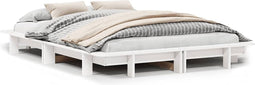 vidaXL - Bedframe - zonder - matras - massief - grenenhout - wit - 140x200 - cm