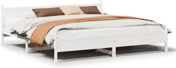 vidaXL - Bedframe - zonder - matras - massief - grenenhout - wit - 180x200 - cm