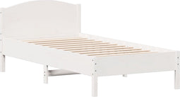 vidaXL - Bedframe - zonder - matras - massief - grenenhout - wit - 90x190 - cm