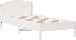 vidaXL - Bedframe - zonder - matras - massief - grenenhout - wit - 90x200 - cm