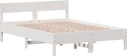 vidaXL - Bedframe - zonder - matras - massief - grenenhout - wit - 160x200 - cm
