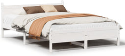 vidaXL - Bedframe - zonder - matras - massief - grenenhout - wit - 120x200 - cm