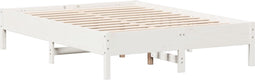 vidaXL - Bedframe - zonder - matras - massief - grenenhout - wit - 135x190 - cm