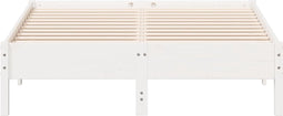 vidaXL - Bedframe - zonder - matras - massief - grenenhout - wit - 140x190 - cm