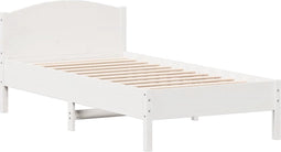 vidaXL - Bedframe - zonder - matras - massief - grenenhout - wit - 75x190 - cm