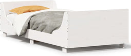 vidaXL - Bedframe - zonder - matras - massief - grenenhout - wit - 90x190 - cm