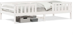 vidaXL - Bedframe - zonder - matras - massief - grenenhout - wit - 90x200 - cm