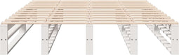 vidaXL - Bedframe - zonder - matras - massief - grenenhout - wit - 120x190 - cm